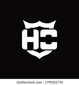 HO Logo monogram with shield around crown shape design template