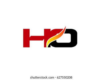 HO Logo. Vector Graphic Branding Letter Element
