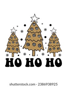 Ho Ho Ho Merry Christmas shirts Print Template, Xmas Ugly Snow Santa Clouse New Year Holiday Candy Santa Hat vector illustration for Christmas hand lettered.