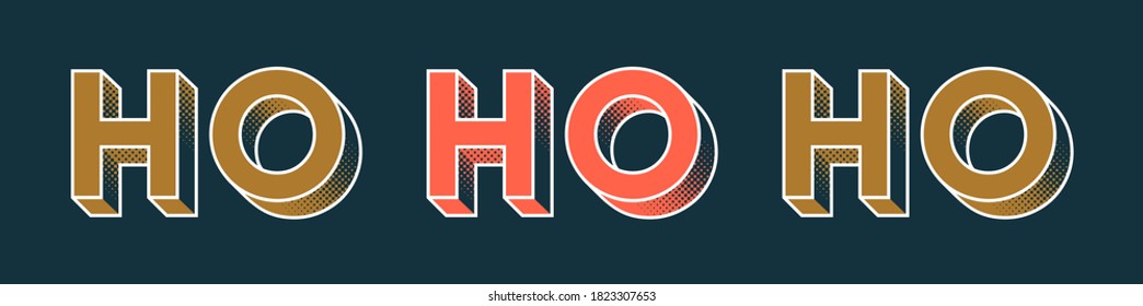 HO HO HO Merry Christmas typography logo concept. creative type text vector graphic for happy holidays greetings card, posters, social media post, etc