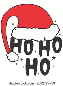 Ho Ho Ho Merry Christmas Vector illustration. Merry Christmas Background