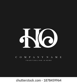 HO Minimal Luxury Initial Logo vector.