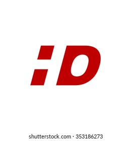 HO negative space letter logo red