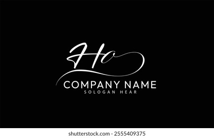 HO O H  initial signature logo template vector