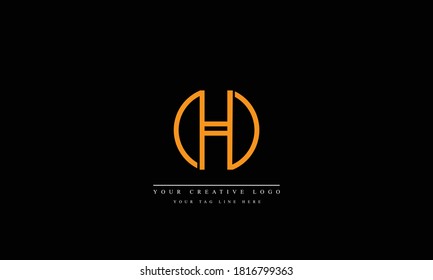 HO OH abstract vector logo monogram template