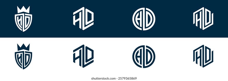 HO OH letter logo set design