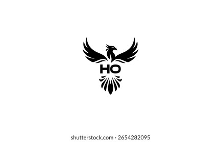  HO Phoenix Logo Bold Minimal Tech Bird Symbol for Artificial Intelligence Branding