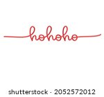 Ho ho ho phrase, vector modern 3d lettering. Christmas greeting card with continuous line handwritting. Holiday greetings quote isolated on white background. 