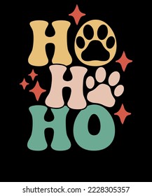 Ho Ho Ho Retro Dog Lovers Christmas T shirt Design