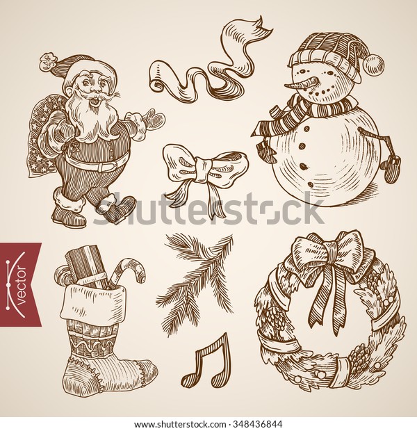 Ho Ho Ho Santa Claus Snowman Stock Vector Royalty Free