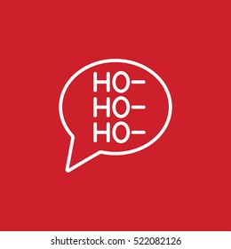 ho ho ho santas text in dialog cloud bubble line icon