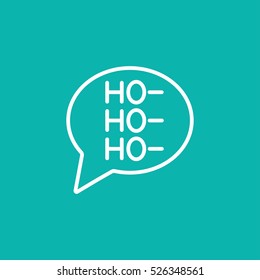 ho ho ho santas text in dialog cloud bubble line icon
