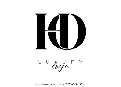 HO Serif Letter Monogram Typography Logo for Elegant Premium Branding Identity