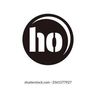 HO sport emblem or team logotype. Ball logo with a combination of Initial letter H and O for balls shop, sports company, training, club badge. Vector illustration.