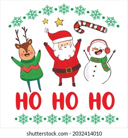 ho ho ho t shirt design, vector file.