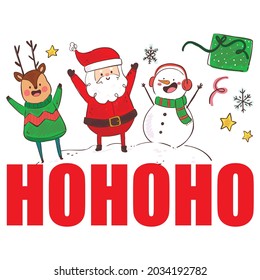 Diseño de camisetas Ho Ho Ho Ho, archivo vectorial.