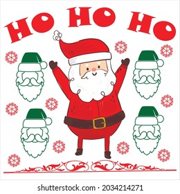 Ho Ho Ho t shirt design, vector file.
