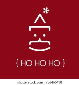 HO HO HO text concept, isolated white on red