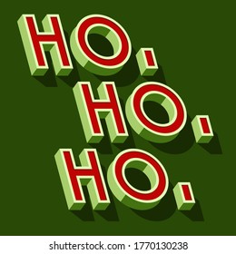 Ho ho ho ho ho. Diseño tipográfico de tarjetas. Ilustración vectorial.