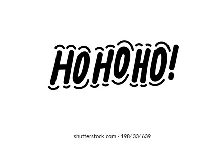 Ho Ho Ho vector color hand written lettering collection. Winter holiday sticker phrases, label, print shape, for letterpress or stamp. Christmas text 