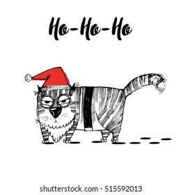 Ho Ho Ho! Vector cristmas funny cats