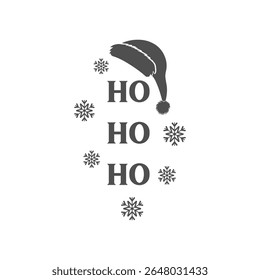 Ho ho ho vector quote. Happy New Year and Merry Christmas! Illustration for prints on t-shirts and bags, posters, cards. Christmas greeting card. 