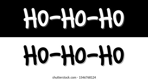 Ho Ho Ho vector typography card black on white and white on black