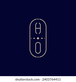 HO wedding lie monogram with high quality professional design that will print well across any print media