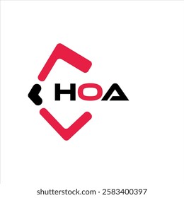 HOA creative minimalist letter logo. HOA unique vector initials alphabet letter logo design
