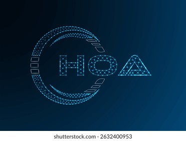 Diseño de Vector de logotipo de letra de polietileno baja HOA. Diseño de logotipo de poliéster inferior de HOA. 