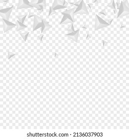 Vector transparente de fondo horizontal. Cartel Crystal 3d. Tarjeta Futurista Plata. Triangular realista. Diseño de triángulo de escala de grises.