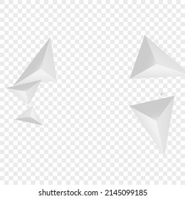 Vector transparente de fondo horizontal. Plantilla de efecto polígono. Textura Grizzly Aislada. Construcción de Origami. Banner triangular de escala de grises.