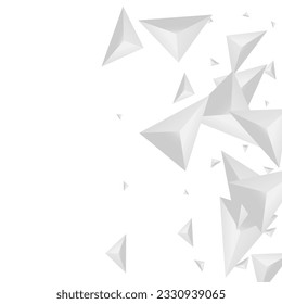Vector blanco de fondo horizontal. Elemento Art Tile. Diseño 3d gris. Limpieza triangular. Ilustración de polígono plateado.
