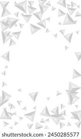 Hoar Origami Hintergrund Weiße Vektorgrafik. In: Crystal Volume Design. Graue Farbverlaufsdarstellung. Dreiecksgrafik. Graustufen Fraktal Hintergrund.