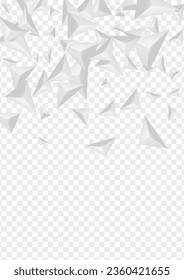 Vector transparente de fondo del compartimento de anclaje. Banner de luz triangular. Plantilla de construcción plateada. Cubierta fractal. Fondo del elemento de escala de grises.