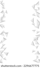 Vector blanco de fondo del compartimento de anclaje. Fondo gráfico de elementos. Banner 3d plateado. Pirámide aislada. Textura triangular de escala de grises.