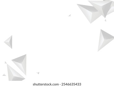 Vector blanco de fondo duro Hoar. Ilustración de la idea del Fractal. Fondo de renderizado plateado. Cubierta triangular. Anuncio de la Pirámide de Escala de Gris.