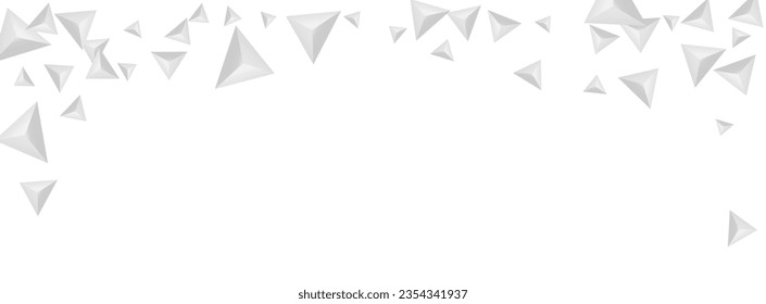 Hoar Triangular Background White Vector. Triangle Geometry Card. Grizzly Space Backdrop. Element Construction. Silver Origami Template.