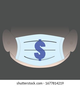 Hoarding  blue medical face mask. Concept of stop Covid 19 or Wuhan Novel coronavirus outbreak