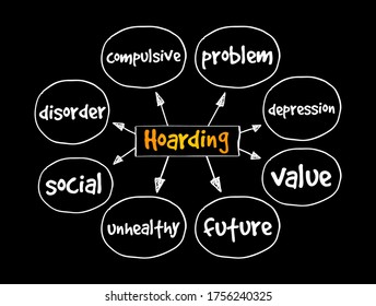 Hoarding mind map, health concept for presentations and reports