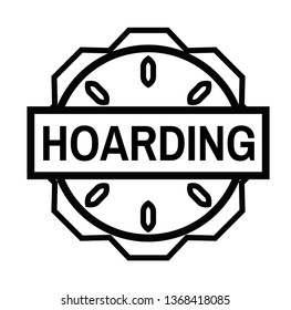 HOARDING stamp on white