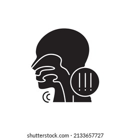 Hoarseness color line icon. Human diseases. Pictogram for web page, mobile app, promo.