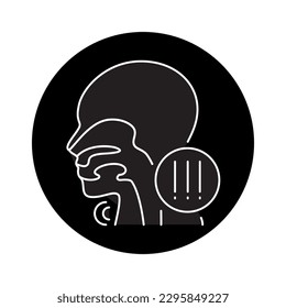 Hoarseness color line icon. Human diseases. Pictogram for web page, mobile app, promo.