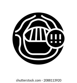 hoarseness health problem glyph icon vector. hoarseness health problem sign. isolated contour symbol black illustration