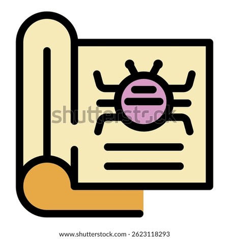 Hoax bug icon. Outline hoax bug vector icon color flat isolated