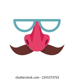 Hoax face mask icon. Flat illustration of hoax face mask vector icon isolated on white background