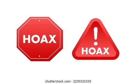 HOAX label. banner icon. Vector stock illustration.
