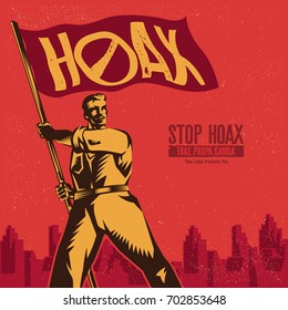 Hoax Label. Vintage propaganda poster and elements. Isolated artwork object. Suitable for and any print media need.