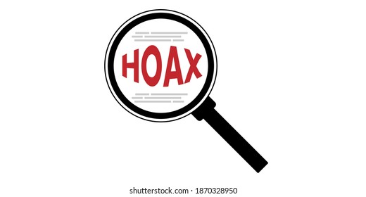 Hoax magnifier icon. Flat illustration of hoax magnifier vector icon for web design