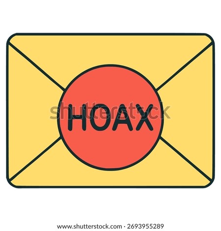hoax mail spam virus technology flat color vector illustration template design